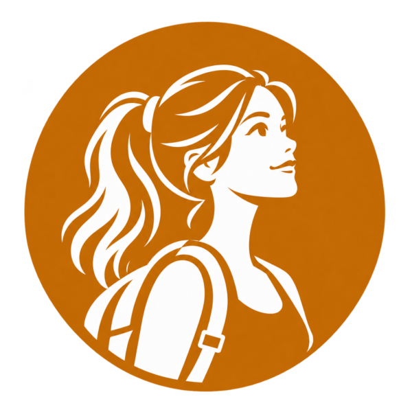 adventurous woman in amber emblem