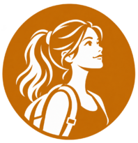 adventurous woman in amber emblem